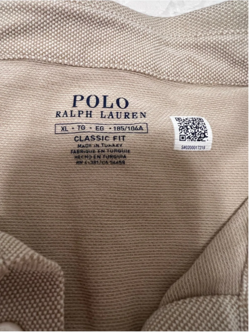 Men's Polo Ralph Lauren Classic Fit Polo Shirt XL Beige White